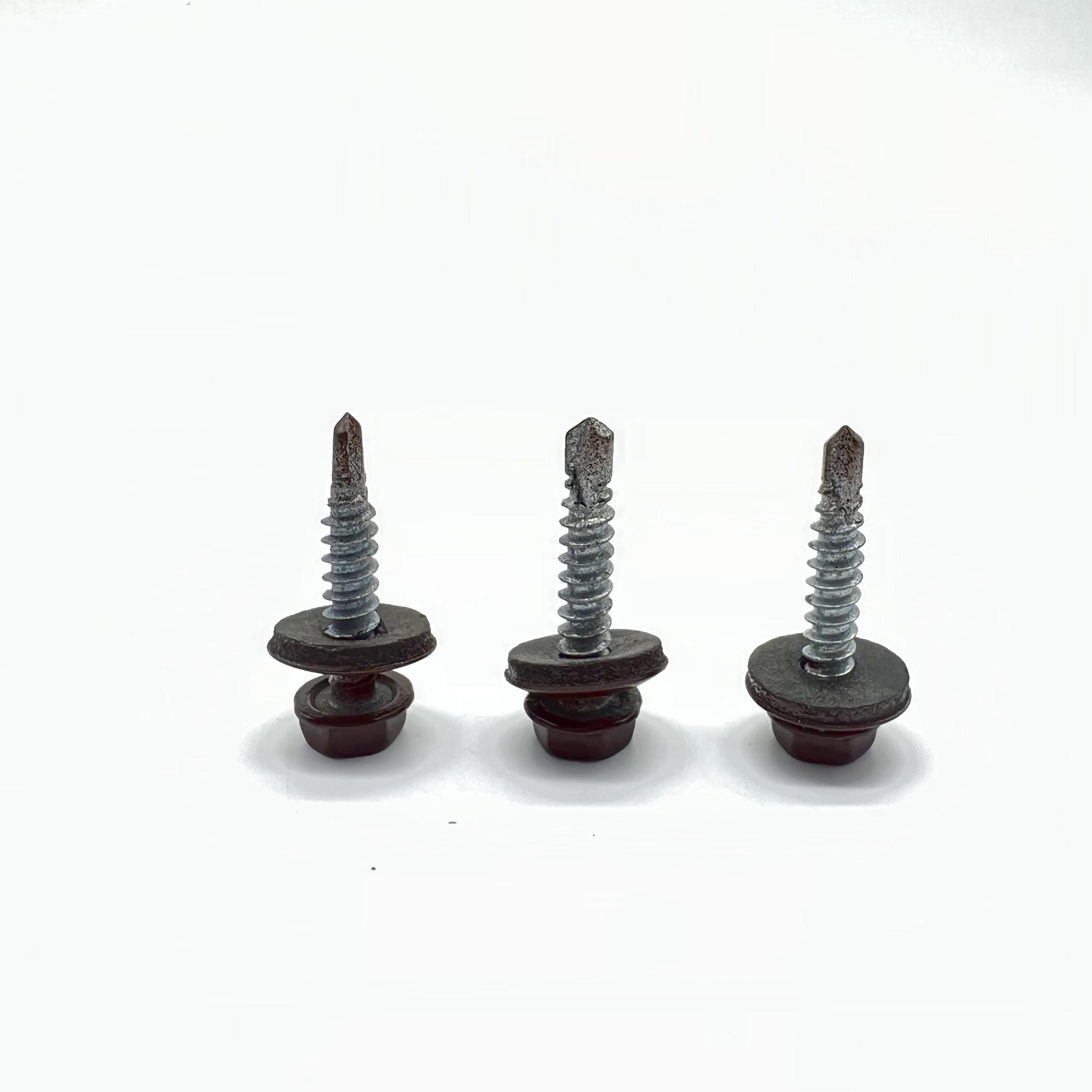 Tornillo autoperforante P1 #10-14X25 Ral 9002 Arandela unida de EPDM con cabeza hexagonal