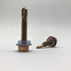 Tornillo de perforación de zinc amarillo Tornillo roscador con arandela de plástico