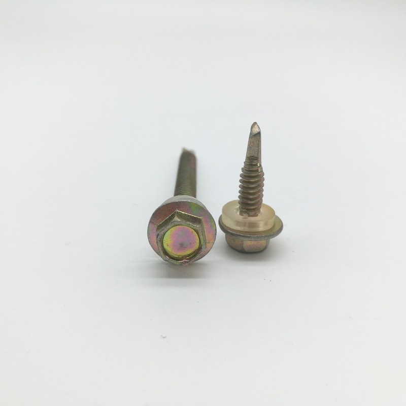 Tornillo autoperforante de acero inoxidable con cabeza hexagonal y arandela adherida de EPDM