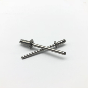 Remaches ciegos de aluminio con mandril de metal de extremo abierto