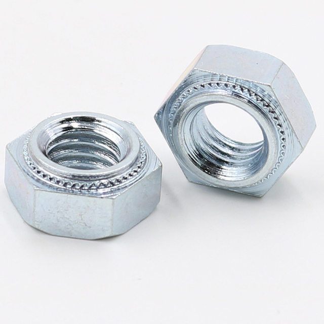 Tuerca de presión hexagonal Galvanizado trivalente Moleteado inclinado