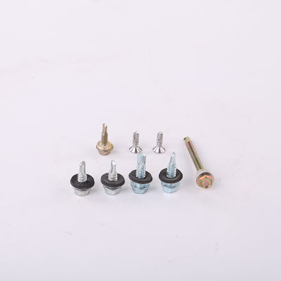 Tornillos perforadores de cabeza hexagonal DIN7504K con rosca roscadora con collar