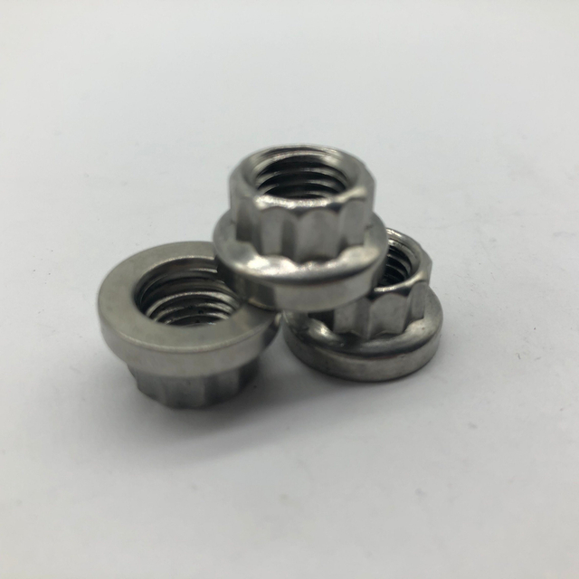 Tuerca de 12 puntas Tuerca con brida SS304 Tuerca pesada M10X1.25