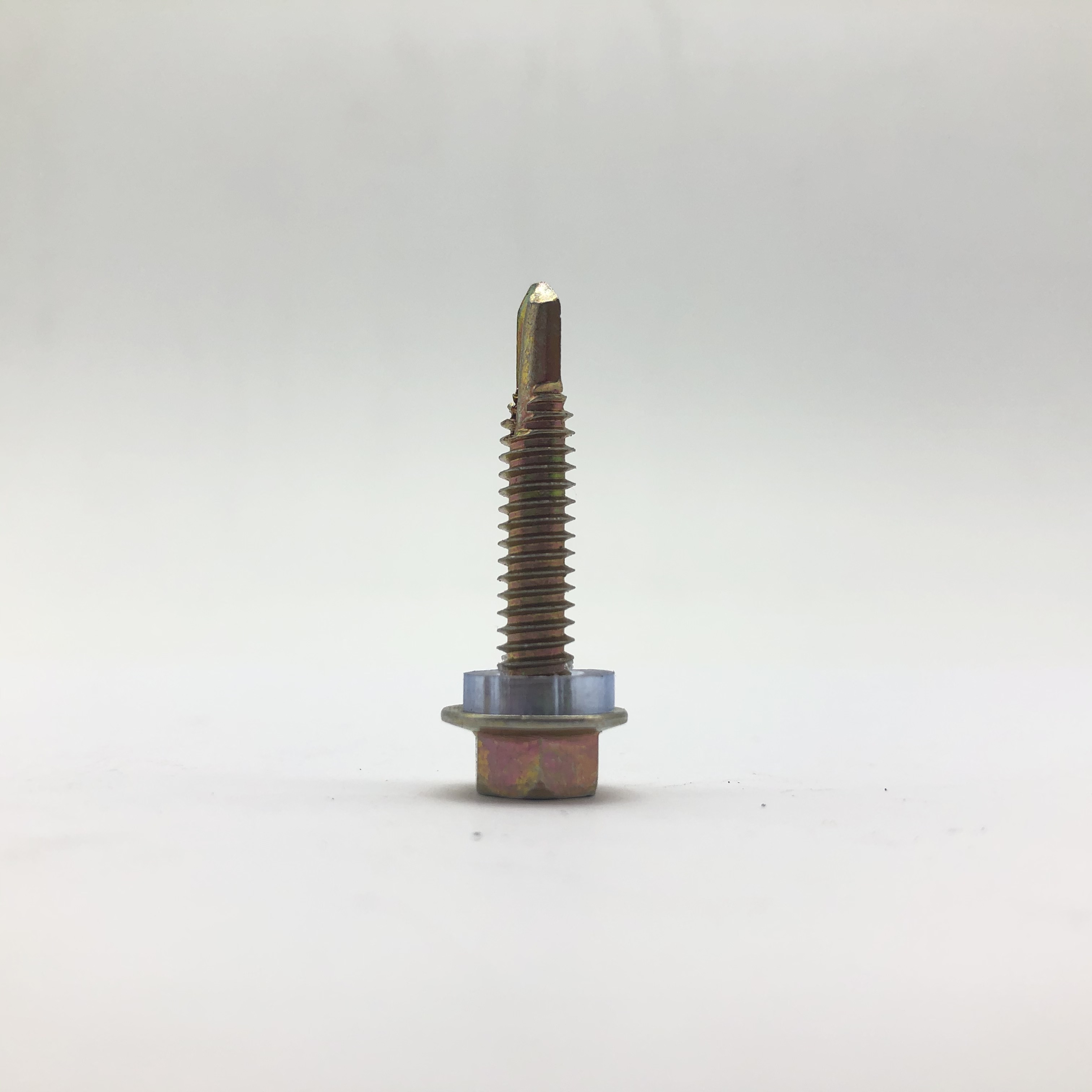 Tornillo de perforación de zinc amarillo Tornillo roscador con arandela de plástico