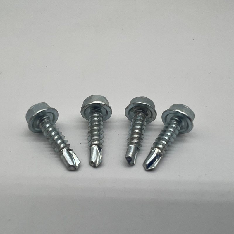Tornillos perforadores de cabeza hexagonal DIN7504K con rosca roscadora con collar
